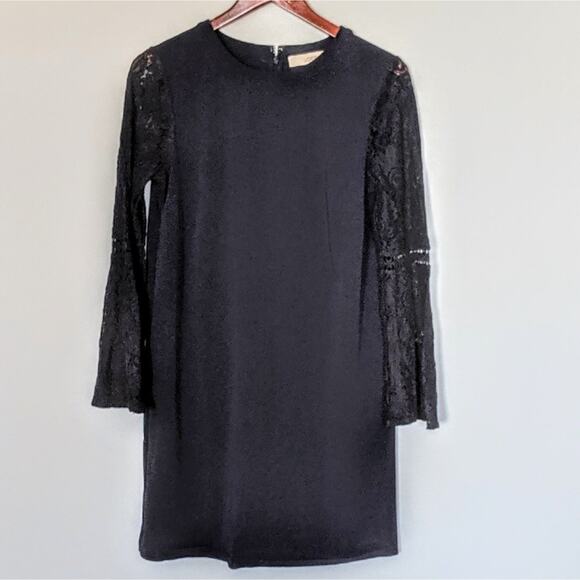 LOFT Dresses & Skirts - Women's LOFT Navy Blue Lace Sheer Sleeves Dress Size 4 Holiday